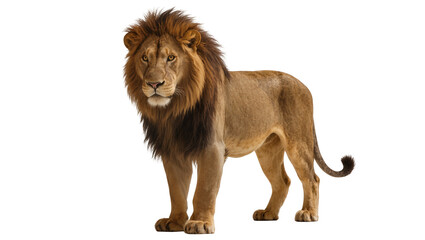 Majestic male lion with full mane standing profile view © Isabel