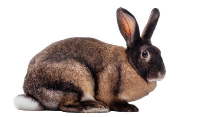 Obraz premium Brown and black rabbit with long ears sitting