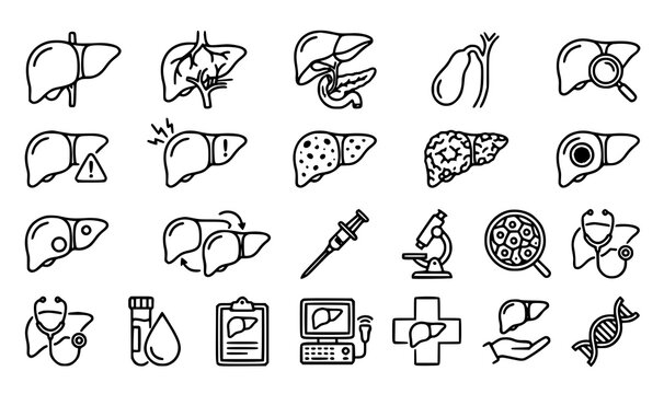 Medical illustration set human organs diagnostics and healthcare concepts