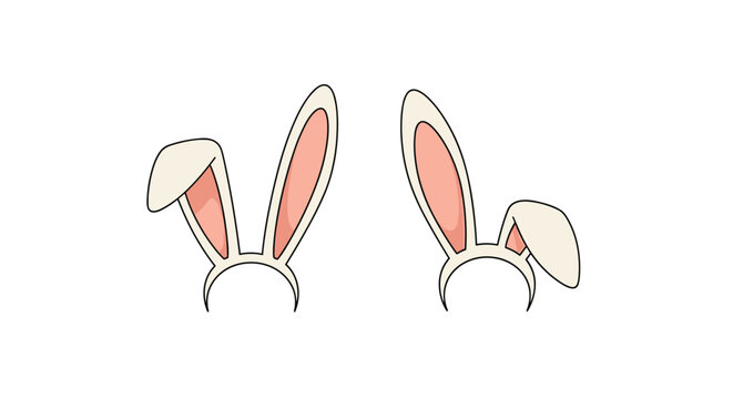 Set of two adorable bunny ear headbands for costumes or Easter celebrations featuring soft pink inner ears and white outer plush fabric.