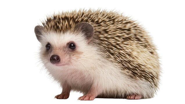 African pygmy hedgehog with quills and fur
