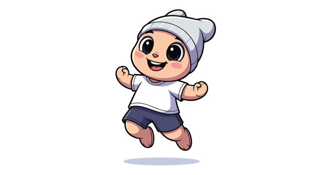 Cute baby boy wearing hat.
