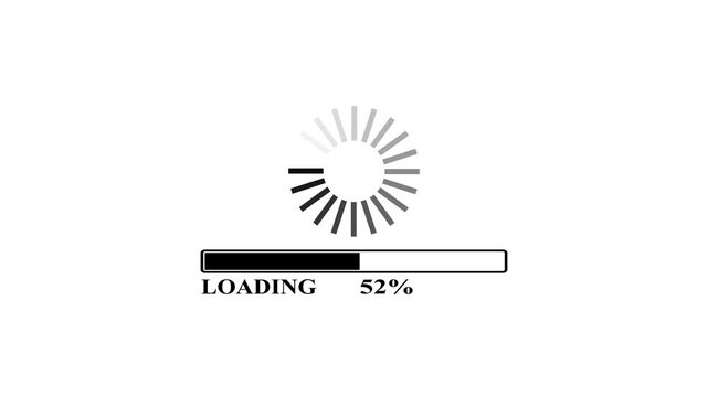Loading Progress Bar Animation &ndash; Minimalist Circular Preloader Motion Graphics for Web Interface, Loading Progress Bar Animation on white Background, with 4k video animation.