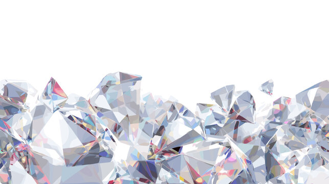 Sparkling Diamonds Cascade: A breathtaking collection of brilliant, multifaceted diamonds cascades downwards, refracting light into a dazzling array of colors.