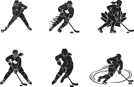 Ringette player silhouette.