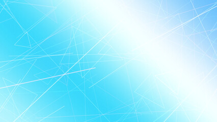 Fototapeta premium Thin web-like lines and outlined triangles drift across a neon blue and purple gradient, conveying high-tech connectivity for presentations, apps, and branding.