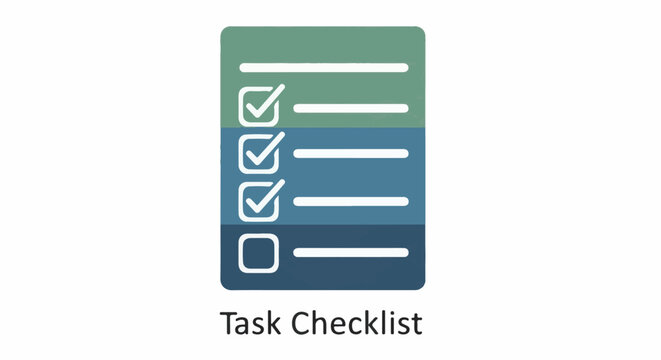Stylized checklist with filled checkboxes on a muted, gradient background