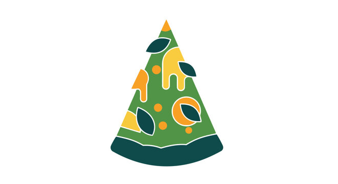 Colorful triangular graphic with playful animal patterns inside.