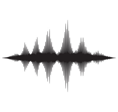 Sound wave pattern on white background  audio signal illustration  waveform graph