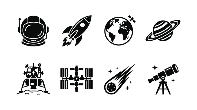Set of space and astronomy icons