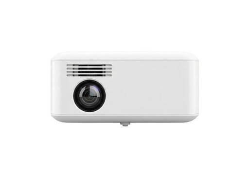 White Portable Mini Projector isolated on transparent background