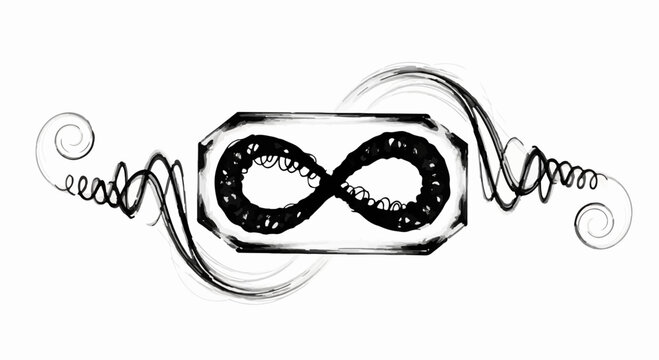 Symbol of endless possibility and eternal connection within a decorative frame