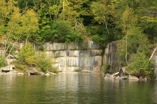 The oldest marble quarry in the U.S. in early fall in Dorset, Vermont