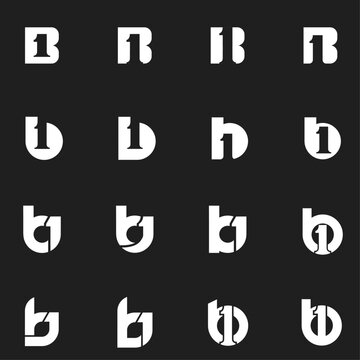 Creative B1 letter and number 1 logo design collection. Set of abstract modern initial B1 monograms for branding, business, and corporate identity.