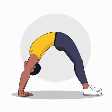 Person Performing Yoga Bridge Pose