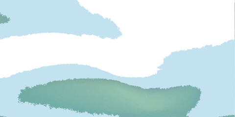 A vector illustration of an abstract snowy landscape featuring fog rolling over a mountain valley forest at sunrise © MDJAHIRULISLAM