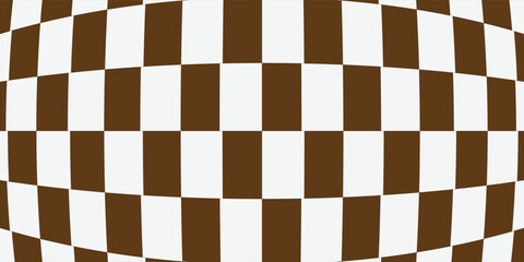 Obraz premium Seamless brown and white checkerboard pattern. Classic geometric checkered background texture. Vector illustration for fabric, print, wallpaper, wrap.