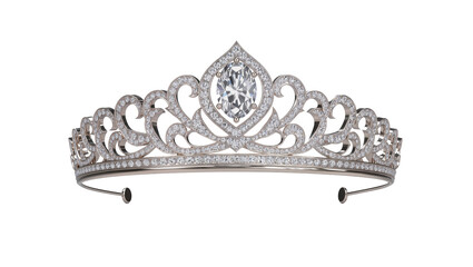 Diamond encrusted tiara with marquise cut center stone © Antonio