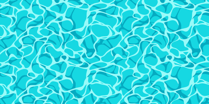The vibrant turquoise water surface reflects sunlight creating a mesmerizing pattern of light and shadow on a sunny day outdoors.