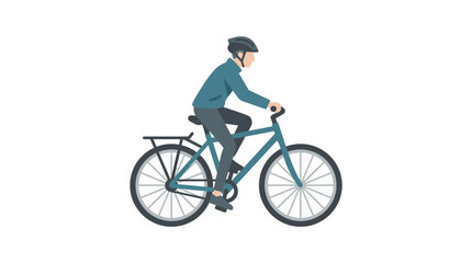 Man Riding Bicycle - Healthy Lifestyle, Outdoor Activity, Commuting, Sport © zakel