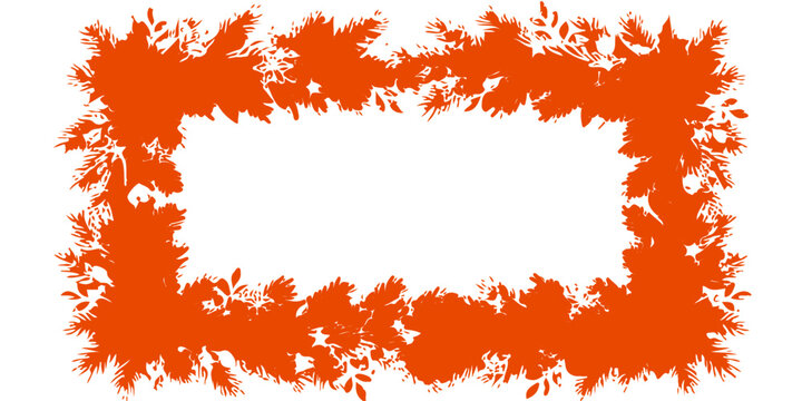 Fire frame vector illustration featuring an autumn maple leaf border design with orange and yellow fall foliage pattern