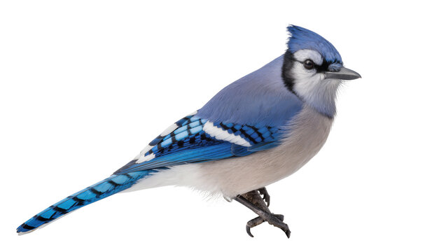 Blue Jay bird with crest and patterned wings