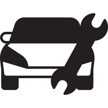 Car Service Auto Repair Mechanics Fill Icon: Vehicle Maintenance Workshop