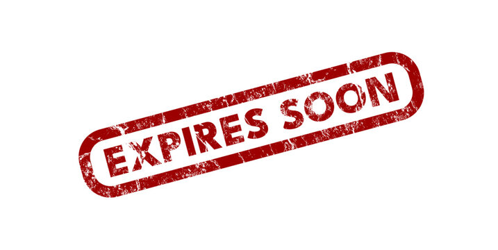 Expires soon red rubber stamp. Vector illustration