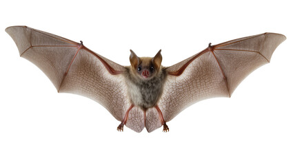 Furry bat with spread wings and visible veins © Nuria
