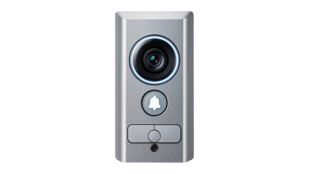 Smart doorbell camera with wide-angle lens and LED ring