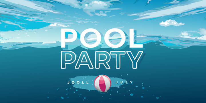 Underwater scene with beach ball a vibrant vector illustration for summer events