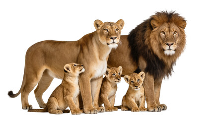 Lion family with cubs on white © Nuria