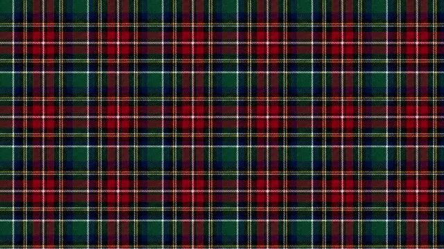 Classic Scottish Tartan Plaid Fabric Motion Background Seamless Right Scroll Loop