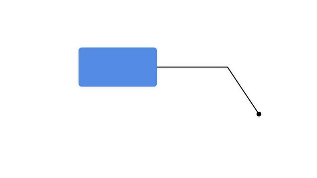 Minimalist Blue Rectangular Infographic Callout Pointer Element with Dynamic Line Animation
