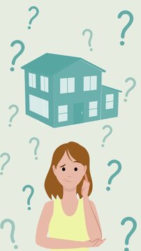 Young woman thinking about buying a new house
