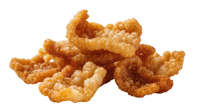 Crispy golden fried pork rinds snack