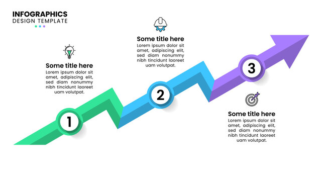 Infographic template. Growth arrow with 3 options