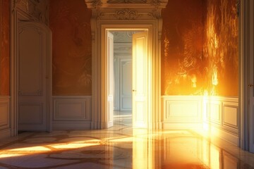 Naklejka premium Palace lighting flooring door.