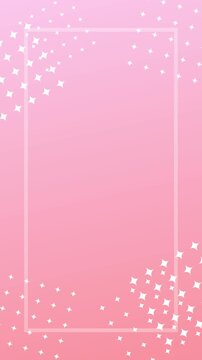 グラデーションの背景フレームにキラキラの四角が回転しながら浮かんでいるイラスト縦長背景動画アニメビデオ ループ可