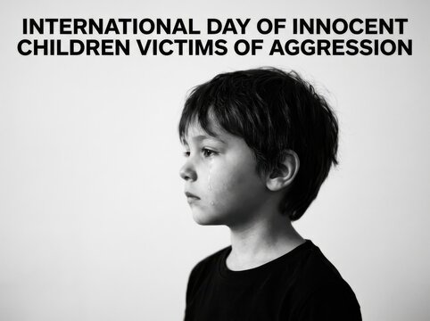 Sad child on International Day of Innocent Children Victims of Aggression