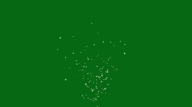 2D Star sparkling stars, cartoon doodle sparkles on green screen background. Magic flash or glitter motion explosion, Twinkling stars animation, white cartoon, stars explosion video. 4k