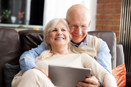 Senior couple browsing the internet together