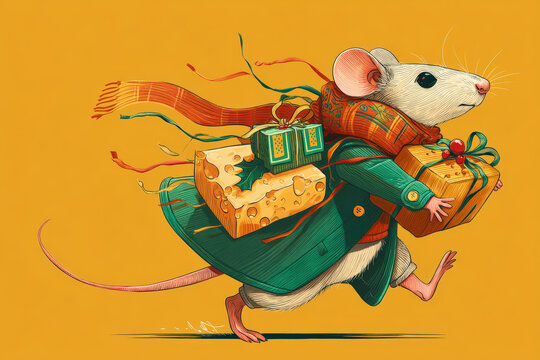 Mouse Carrying Presents