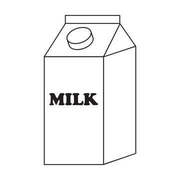 Milk box svg cut file. Isolated vector illustration.