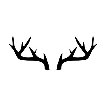 Deer antlers svg cut file. Isolated vector illustration.