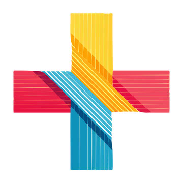 Abstract colorful plus sign symbol
