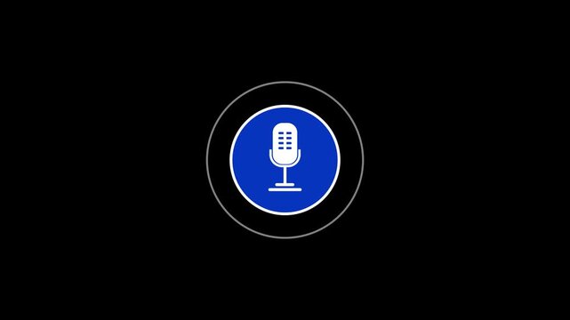 voice recording and podcast mic microphone button icon animation video.