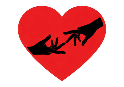 Red heart with broken arrow icon illustration PNG isolated on transparent background