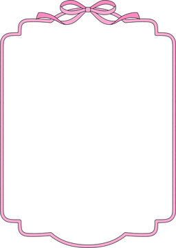 Pink Ribbon Frame Illustration