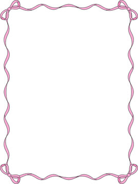Pink Ribbon Frame Illustration